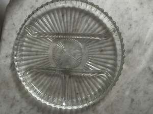 Vintage Clear Depression Glass Divided Relish Dish - Israel